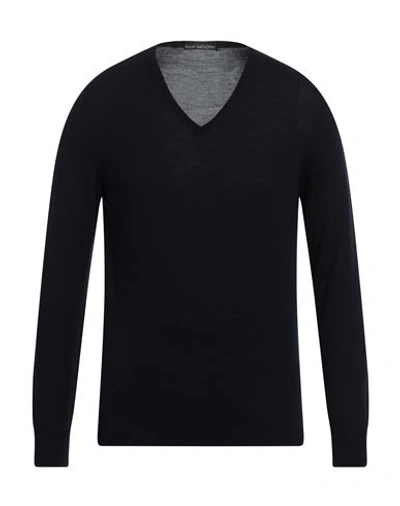 Raf Moore Man Sweater Midnight Blue Size 44 Wool