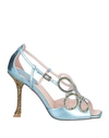 Roger Vivier Woman Sandals Pastel Blue Size 6 Leather