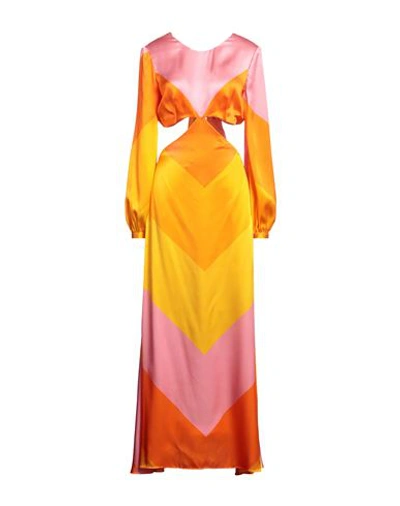 Raquel Diniz Fiona Cutout Striped Satin Maxi Dress In Pink