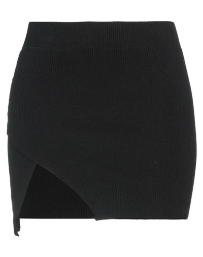 Laneus Woman Mini Skirt Black Size 4 Cotton, Lycra