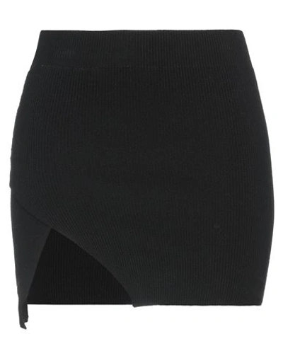 Laneus Woman Mini Skirt Black Size 6 Cotton, Lycra