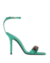 Attico The  Woman Sandals Green Size 10 Textile Fibers
