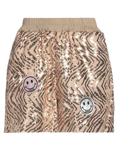 5 Progress Woman Shorts & Bermuda Shorts Camel Size M Polyester, Viscose, Linen, Cotton In Beige