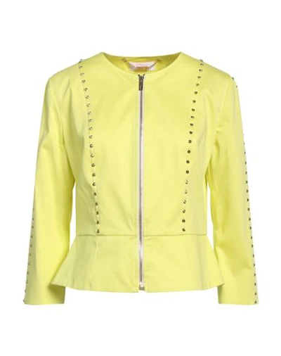 Clips More Woman Jacket Yellow Size 8 Cotton, Elastane
