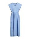 Fabiana Filippi Woman Maxi Dress Light Blue Size 8 Cotton, Brass In Blue
