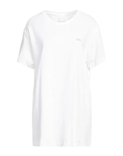 Merci .., Woman T-shirt White Size L Cotton