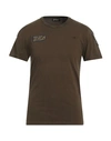 Schott Man T-shirt Military Green Size M Cotton