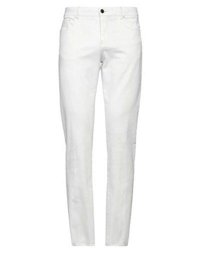 Panama Man Pants White Size 34 Cotton, Elastane