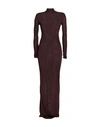 Saint Laurent Woman Maxi Dress Cocoa Size S Viscose, Polyamide, Elastane In Brown