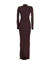 Saint Laurent Woman Maxi Dress Cocoa Size M Viscose, Polyamide, Elastane In Brown