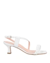 ANNA F ANNA F. WOMAN SANDALS WHITE SIZE 7 LEATHER