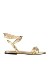 JANET & JANET JANET & JANET WOMAN SANDALS GOLD SIZE 8 LEATHER