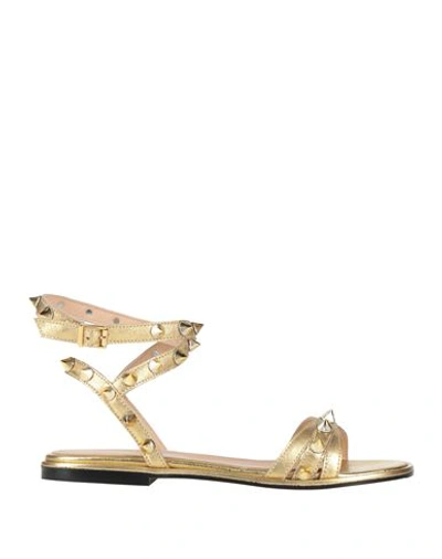 Janet & Janet Woman Sandals Gold Size 8 Leather