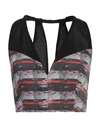 Costume National Woman Top Charcoal Size 4 Polyester, Elastane In Grey
