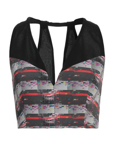 Costume National Woman Top Charcoal Size 4 Polyester, Elastane In Grey