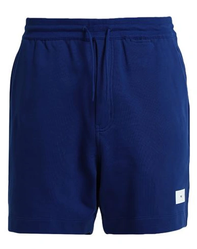 Y-3 Man Shorts & Bermuda Shorts Bright Blue Size L Organic Cotton, Elastane