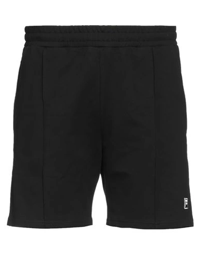 Fila Man Shorts & Bermuda Shorts Black Size L Cotton, Elastane