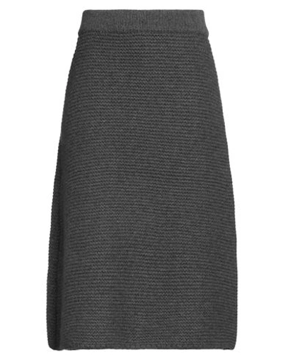 Le 17 Septembre Woman Midi Skirt Lead Size 4 Wool In Grey