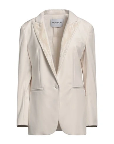 Dondup Woman Blazer Light Grey Size 8 Polyester, Viscose, Elastane