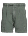 Boglioli Man Shorts & Bermuda Shorts Military Green Size 38 Cotton, Linen