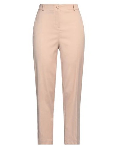 Nenette Woman Pants Sand Size 8 Acetate, Viscose, Elastane In Beige