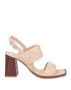 GUGLIELMO ROTTA GUGLIELMO ROTTA WOMAN SANDALS BLUSH SIZE 7.5 SOFT LEATHER