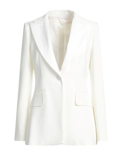 Max Mara Studio Woman Blazer White Size 14 Triacetate, Polyester
