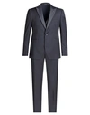 Tagliatore Blue Single-breasted Tuxedo With Vest In Blue