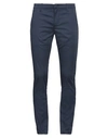 Dondup Man Pants Navy Blue Size 30 Cotton, Silk, Elastane In Navy Blue