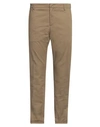 Dondup Man Pants Khaki Size 35 Cotton, Silk, Elastane In Beige