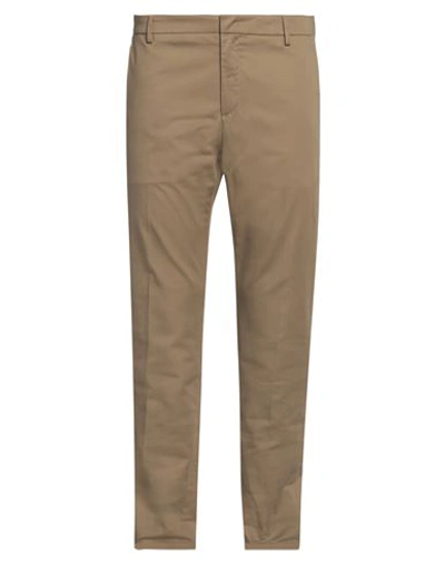Dondup Man Pants Khaki Size 31 Cotton, Silk, Elastane In Beige