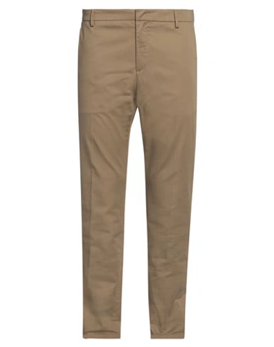 Dondup Man Pants Khaki Size 35 Cotton, Silk, Elastane In Beige