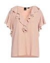 Pinko Woman Top Antique Rose Size 10 Acetate, Silk