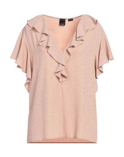 Pinko Woman Top Pastel Pink Size 10 Acetate, Silk