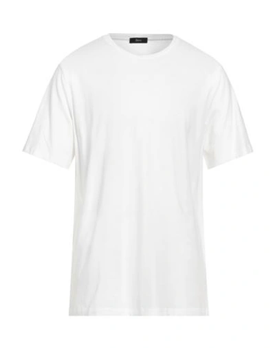 Herno Man T-shirt White Size 44 Cotton, Elastane