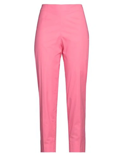 Piazza Sempione Woman Pants Pink Size 12 Cotton, Elastane