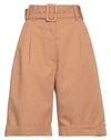 Lardini Woman Shorts & Bermuda Shorts Camel Size 10 Viscose, Polyester In Beige