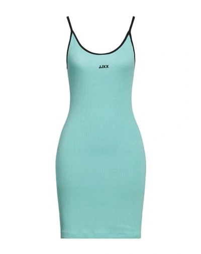 Jjxx By Jack & Jones Woman Mini Dress Turquoise Size L Polyester, Viscose, Elastane In Blue