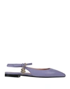 Pollini Woman Ballet Flats Light Purple Size 11 Leather