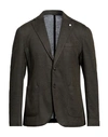 L.b.m 1911 L. B.m. 1911 Man Blazer Military Green Size 46 Linen, Polyester In Green