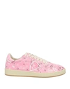 PHILIPPE MODEL PHILIPPE MODEL WOMAN SNEAKERS PINK SIZE 10 LEATHER, TEXTILE FIBERS