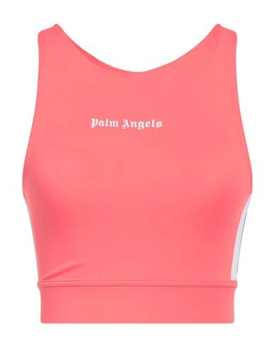 Palm Angels Woman Top Coral Size L Polyamide, Elastane, Polyester In Red