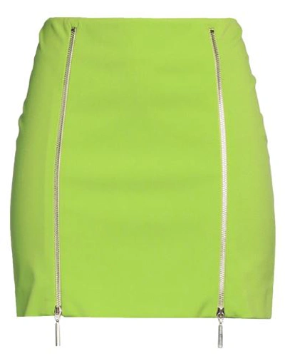 Simona Corsellini Woman Mini Skirt Acid Green Size 4 Polyester, Viscose, Elastane