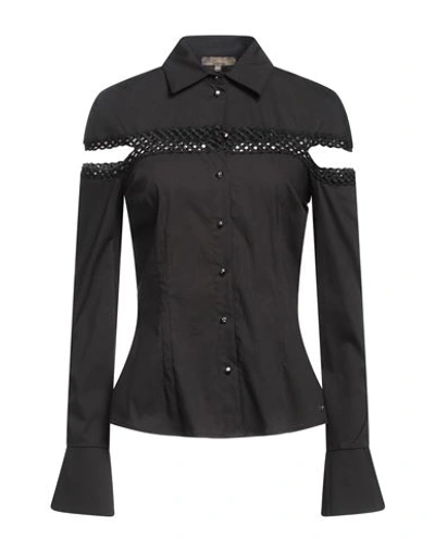 Eureka Italia Woman Shirt Black Size 10 Cotton, Polyamide, Elastane
