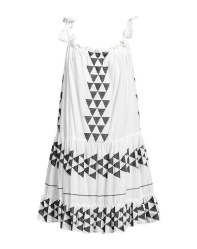 Greek Archaic Kori Woman Mini Dress White Size M Cotton