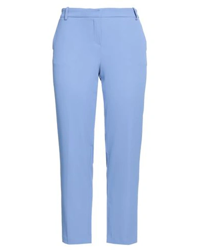Biancoghiaccio Woman Pants Light Blue Size 12 Polyester, Elastane