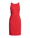 Boutique Moschino Woman Midi Dress Red Size 6 Polyester, Elastane