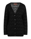 Missoni Woman Cardigan Black Size 10 Wool, Viscose, Polyamide