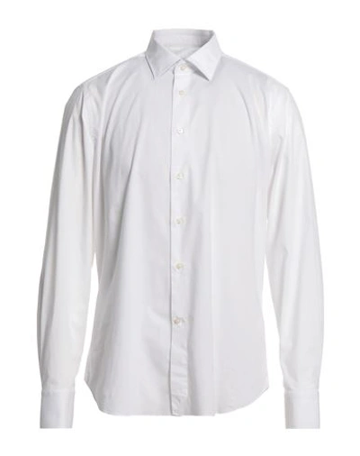 Brancaccio Man Shirt White Size 17 ¾ Cotton, Elastane