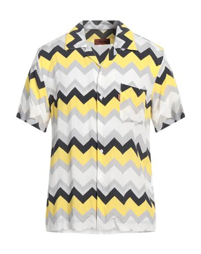 Missoni Man Shirt Light Grey Size M Viscose In Multicolor